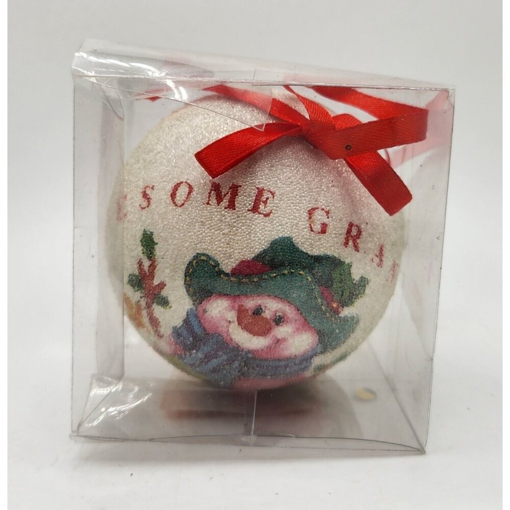 Awesome Grandma‎ Christmas Ornament  Snowman Sugar Ball Ornament NEW